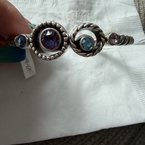 Brighton Halo crystal stones bangle bracelet NWT